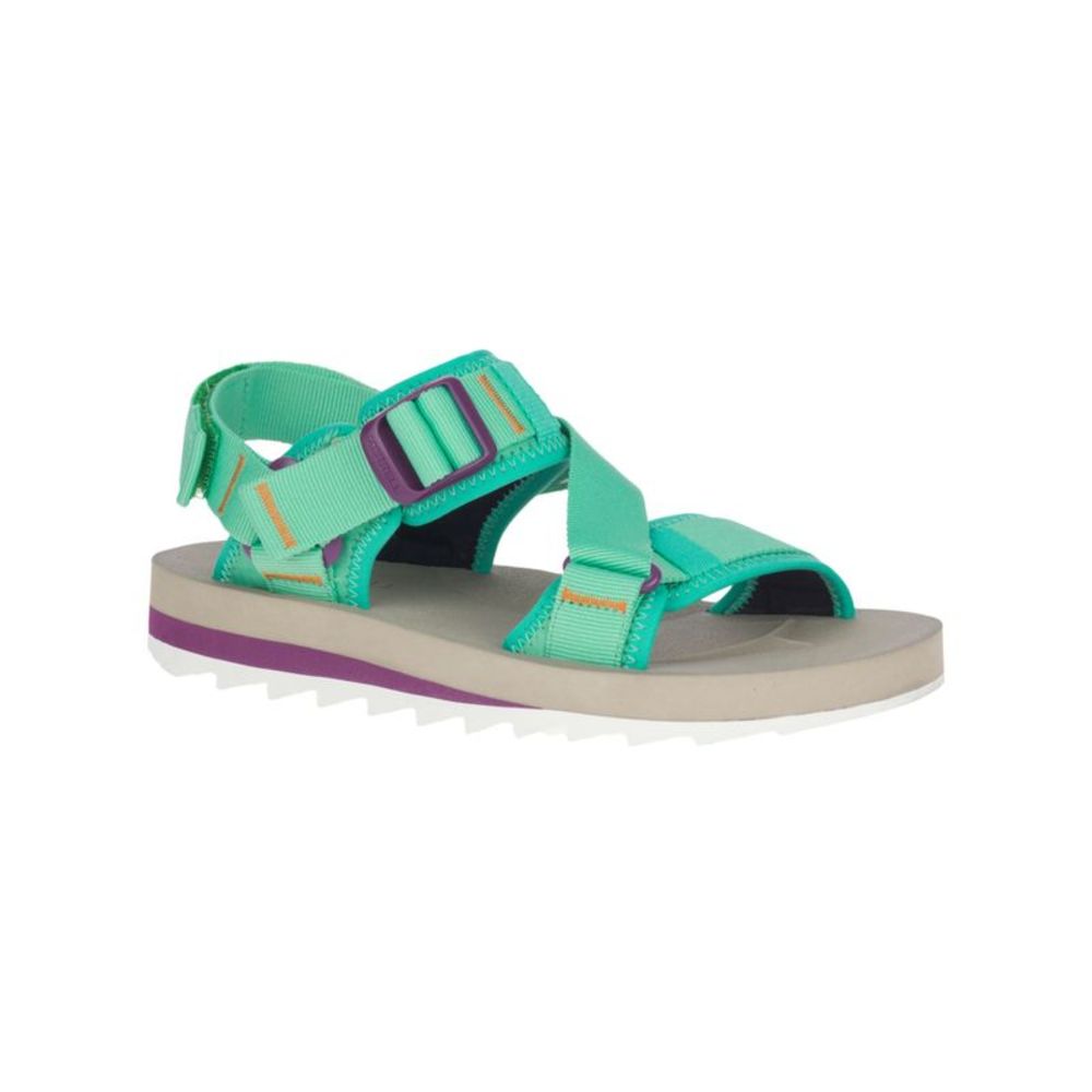 MERRELL Womens Green Serrated Sole Hardware Details Strappy Alpine Sandals 10